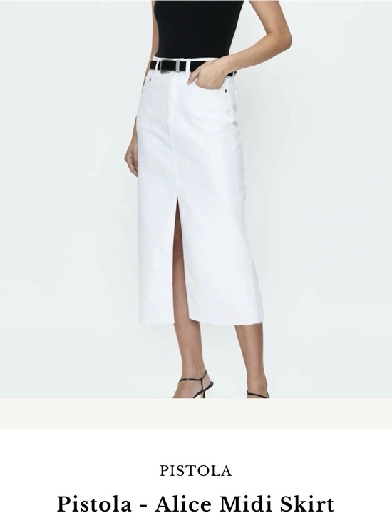 pistola Dresses & Skirts - pistola White Midi Skirt with Front Slit